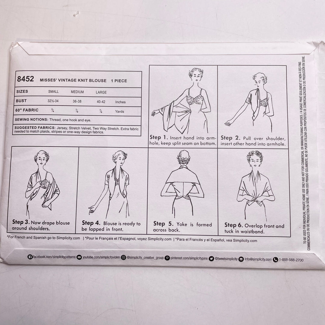 Sewing Pattern - Womenswear - Simplicity 8452
