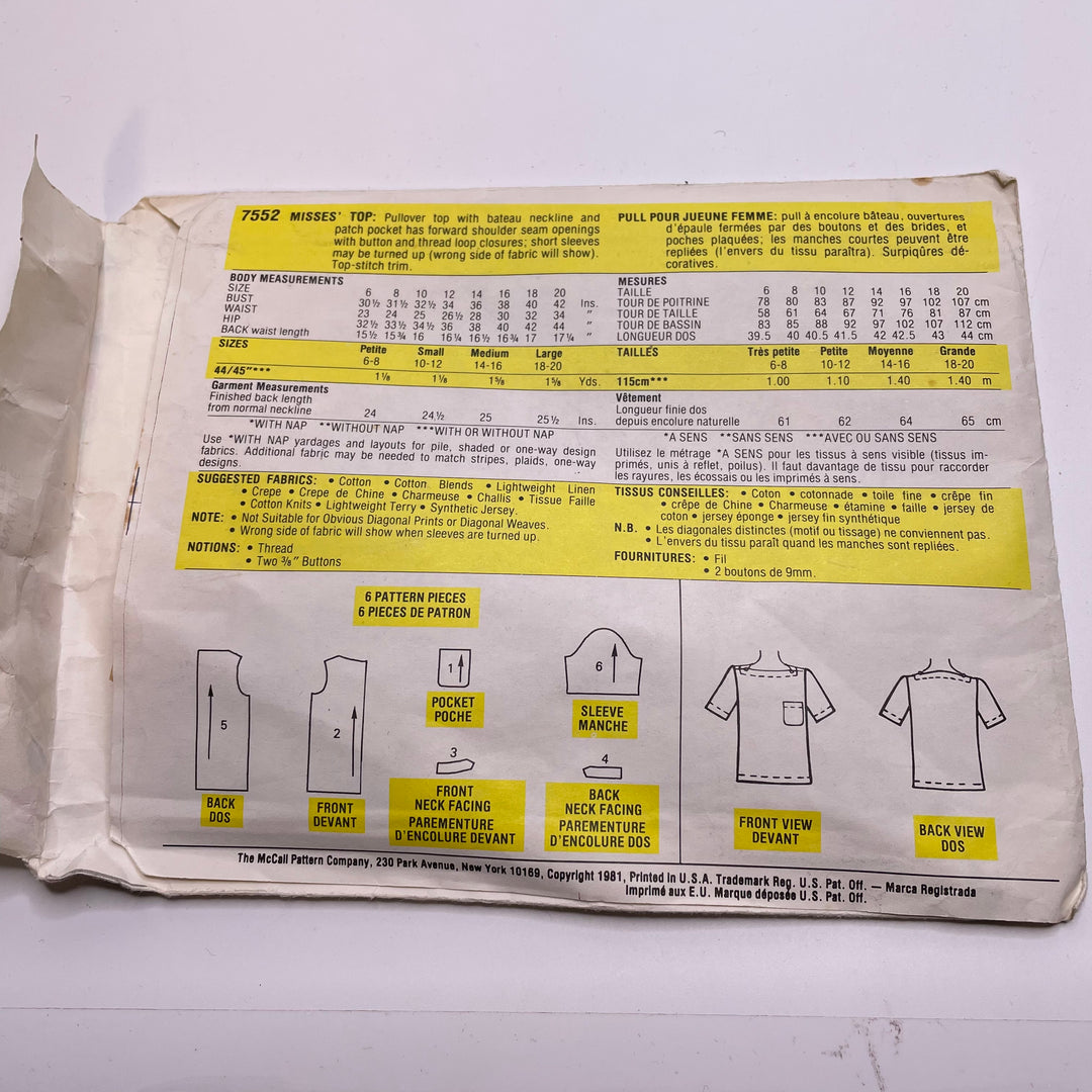 Sewing Pattern - Womenswear - McCall&