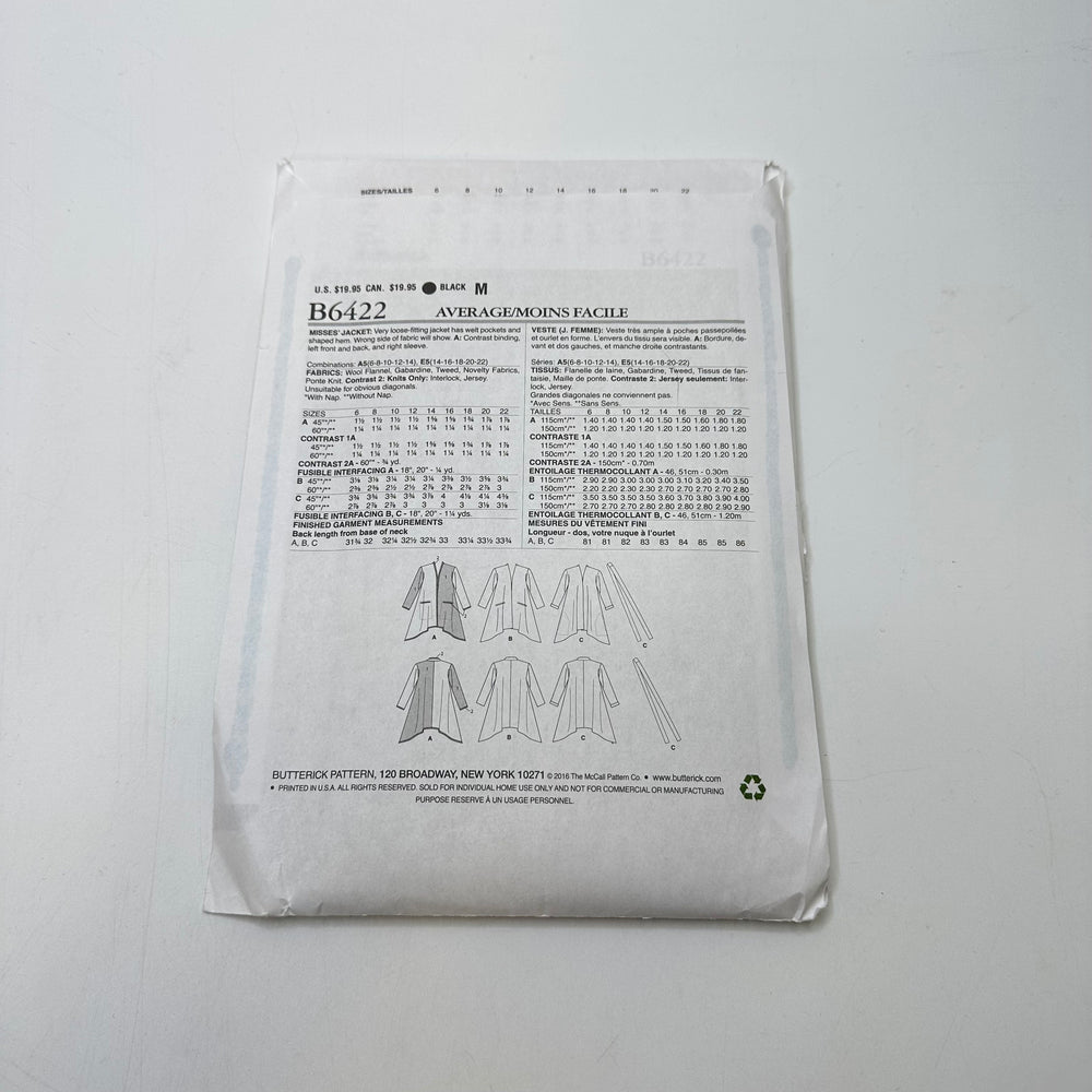 Sewing Pattern - Womenswear - Butterick B6422