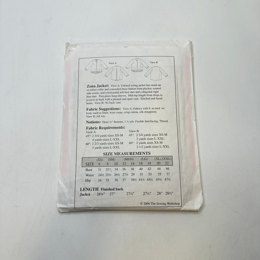 Sewing Pattern - Womenswear - The Sewing Workshop