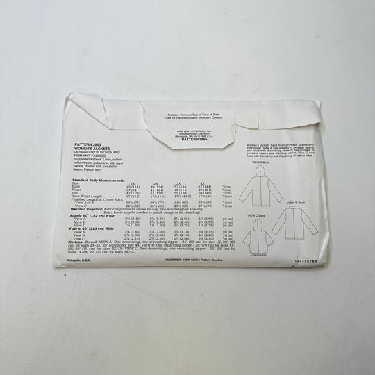 Sewing Pattern - Womenswear - Kwik Sew 2865