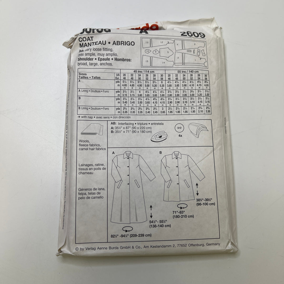 Sewing Pattern - Womenswear - Burda 2609