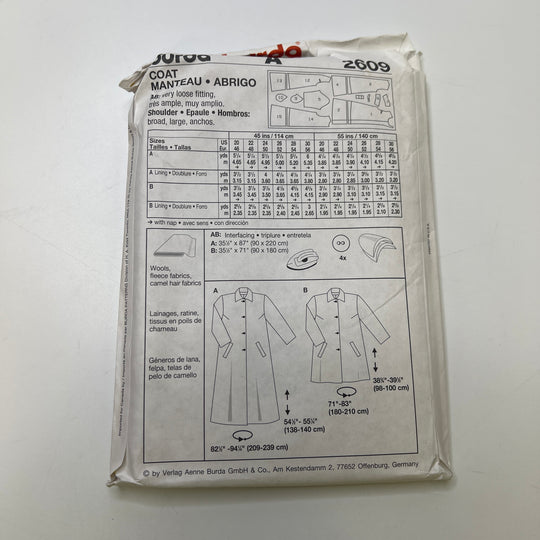 Sewing Pattern - Womenswear - Burda 2609