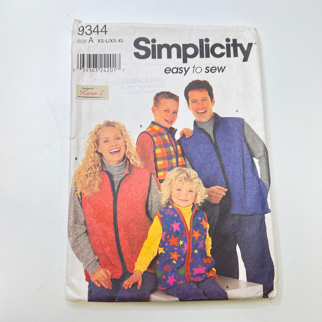 Sewing Pattern - Unisex - Simplicity 9344
