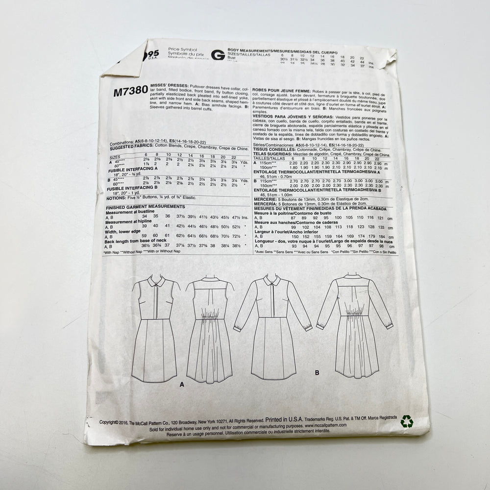 Sewing Pattern - Womenswear - McCall's M7380