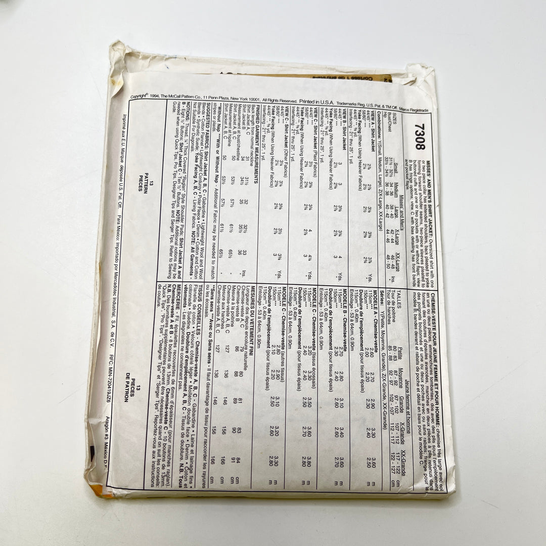 Sewing Pattern - Unisex - McCall&