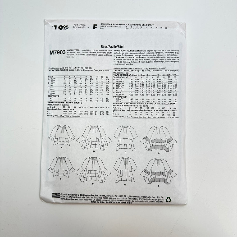 Sewing Pattern - Womenswear - McCall's 7903