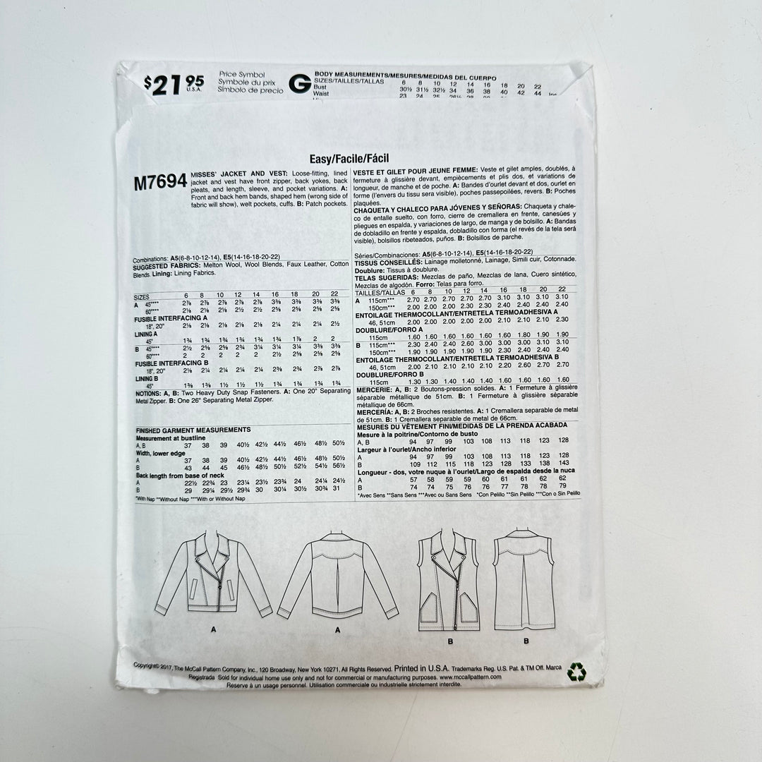 Sewing Pattern - Womenswear - McCall&