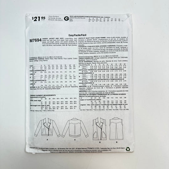 Sewing Pattern - Womenswear - McCall&
