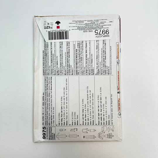Sewing Pattern - Craft - Simplicity 9975
