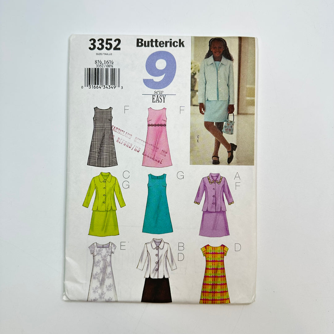 Sewing Pattern - Junior - Butterick 3352