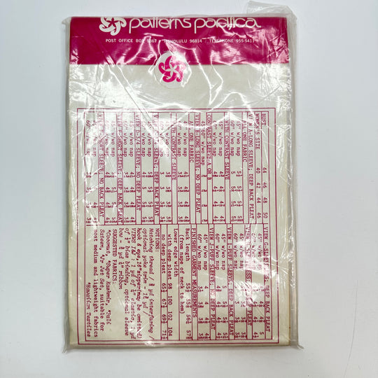 Sewing Pattern - Womenswear - Patten Pacifica 9000