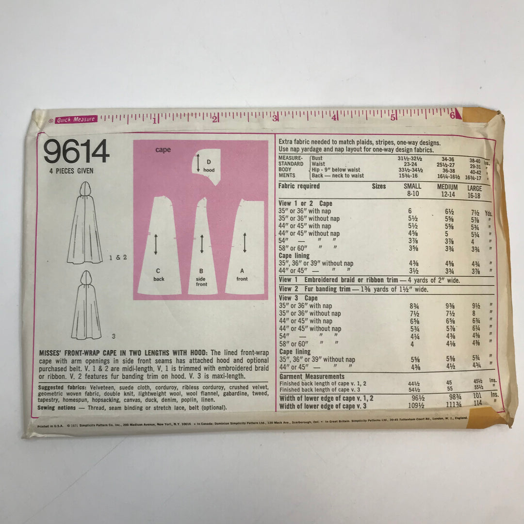 Sewing Pattern - Unisex - Simplicity 9614