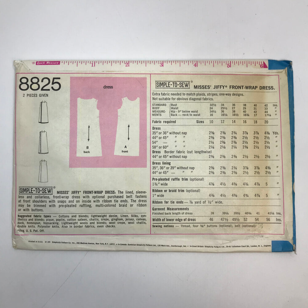 Sewing Pattern - Womenswear - Simplicity 8825
