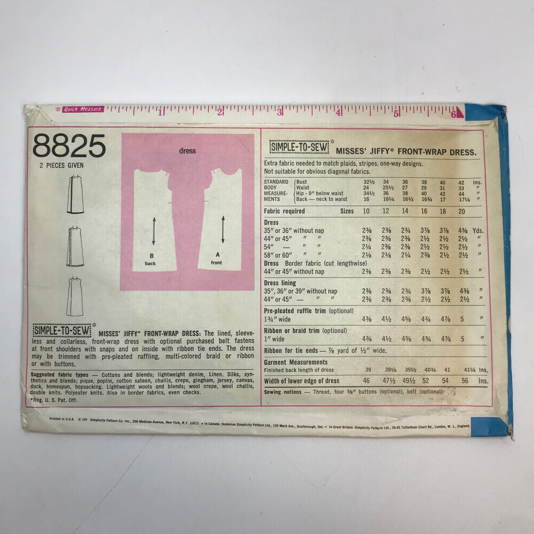 Sewing Pattern - Womenswear - Simplicity 8825