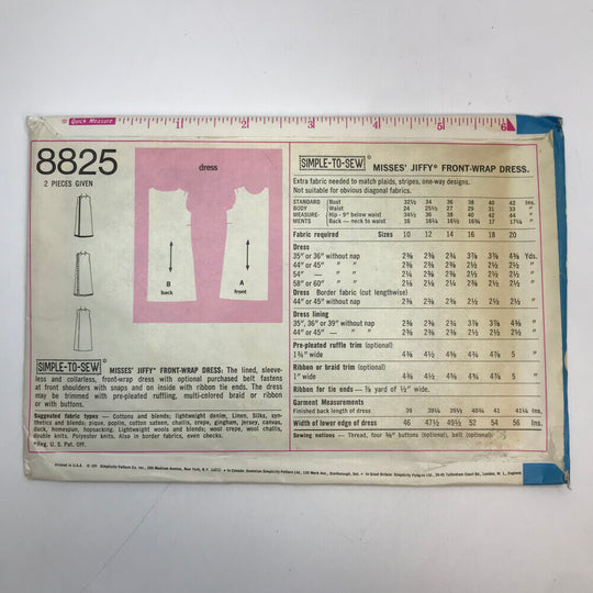 Sewing Pattern - Womenswear - Simplicity 8825