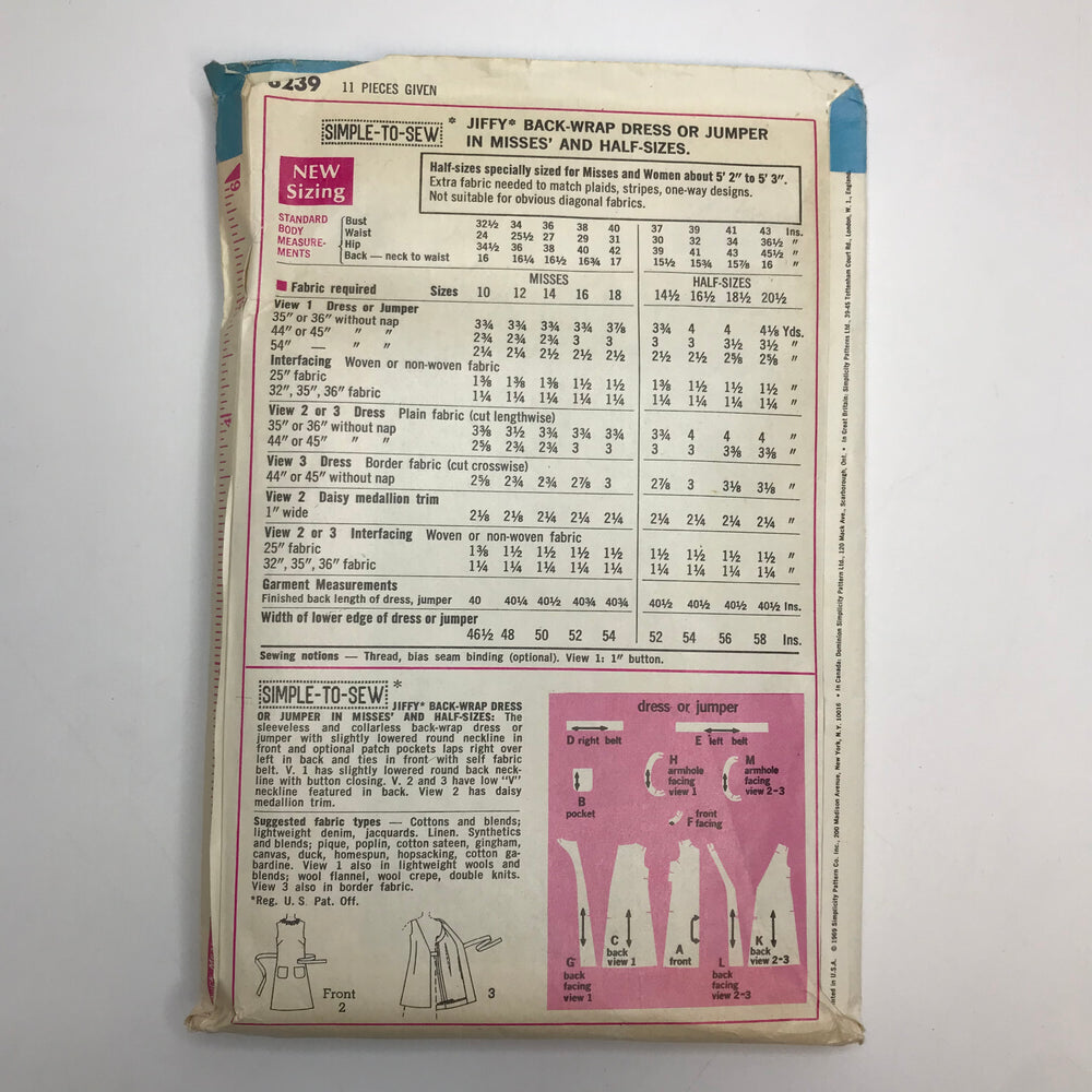Sewing Pattern - Womenswear - Simplicity 8239