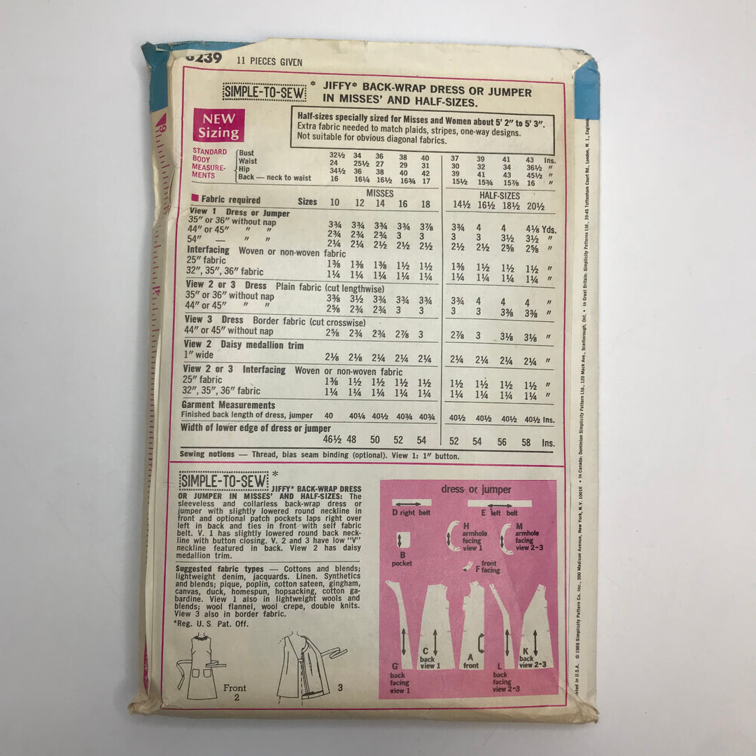 Sewing Pattern - Womenswear - Simplicity 8239