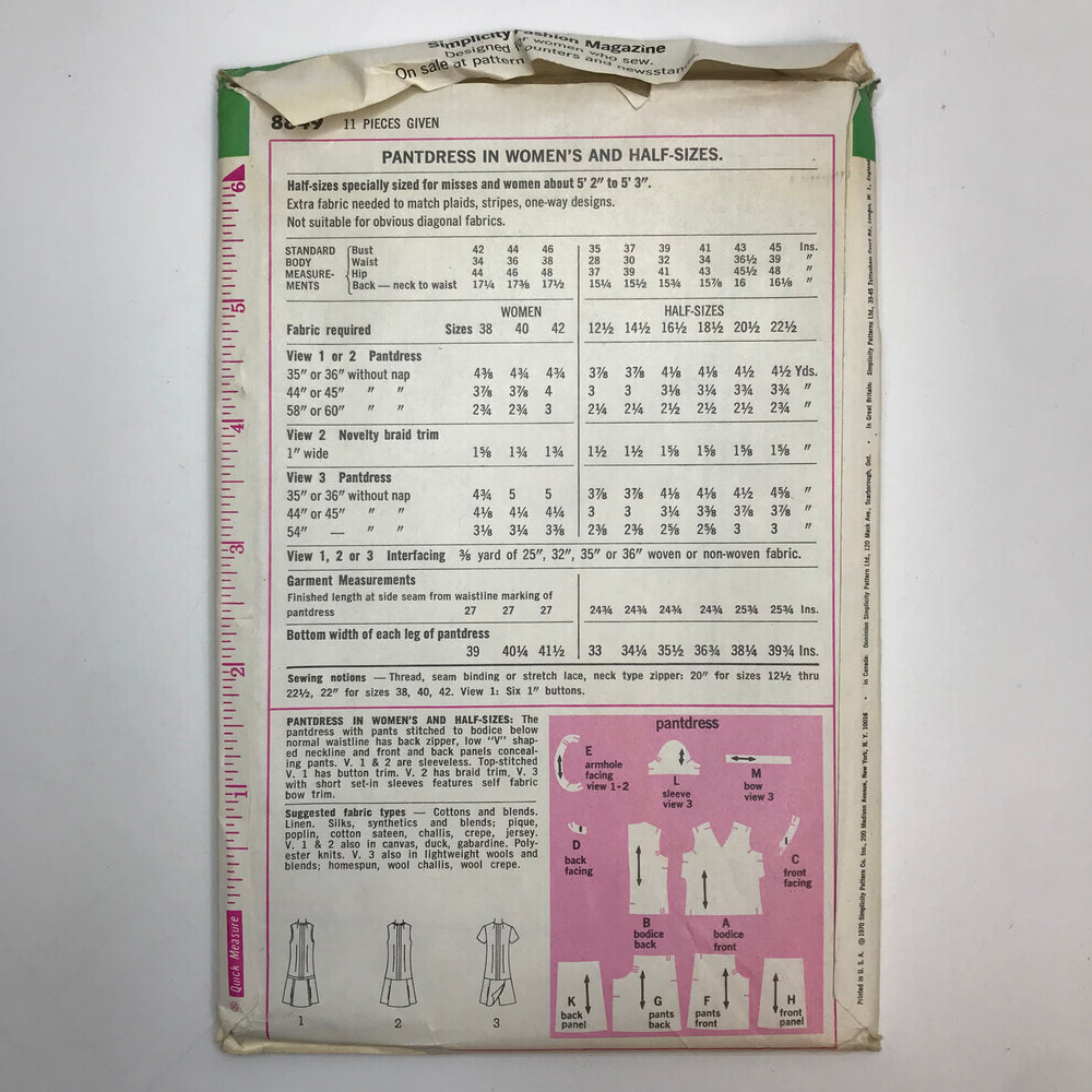 Sewing Pattern - Womenswear - Simplicity 8849