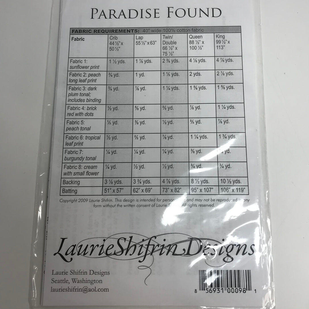 Sewing Pattern - Craft - Laurie Shifrin Designs LSD007