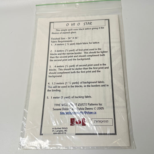 Sewing Pattern - Craft - Time Well Spent Quilts 105