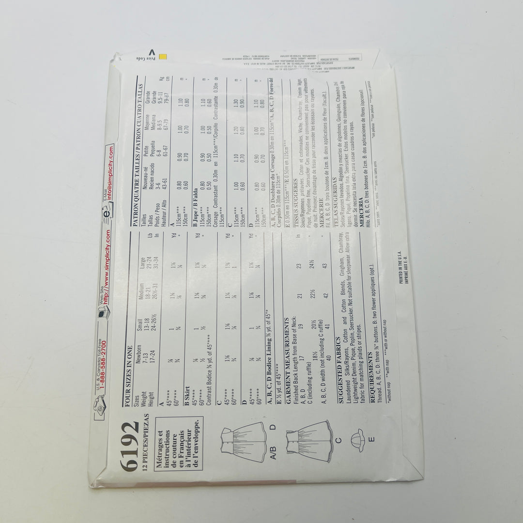 Sewing Pattern - Childrenswear - New Look 6192