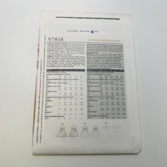 Sewing Pattern - Childrenswear - Vogue 7818