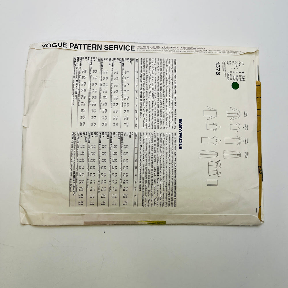 Sewing Pattern - Womenswear - Vogue 1576
