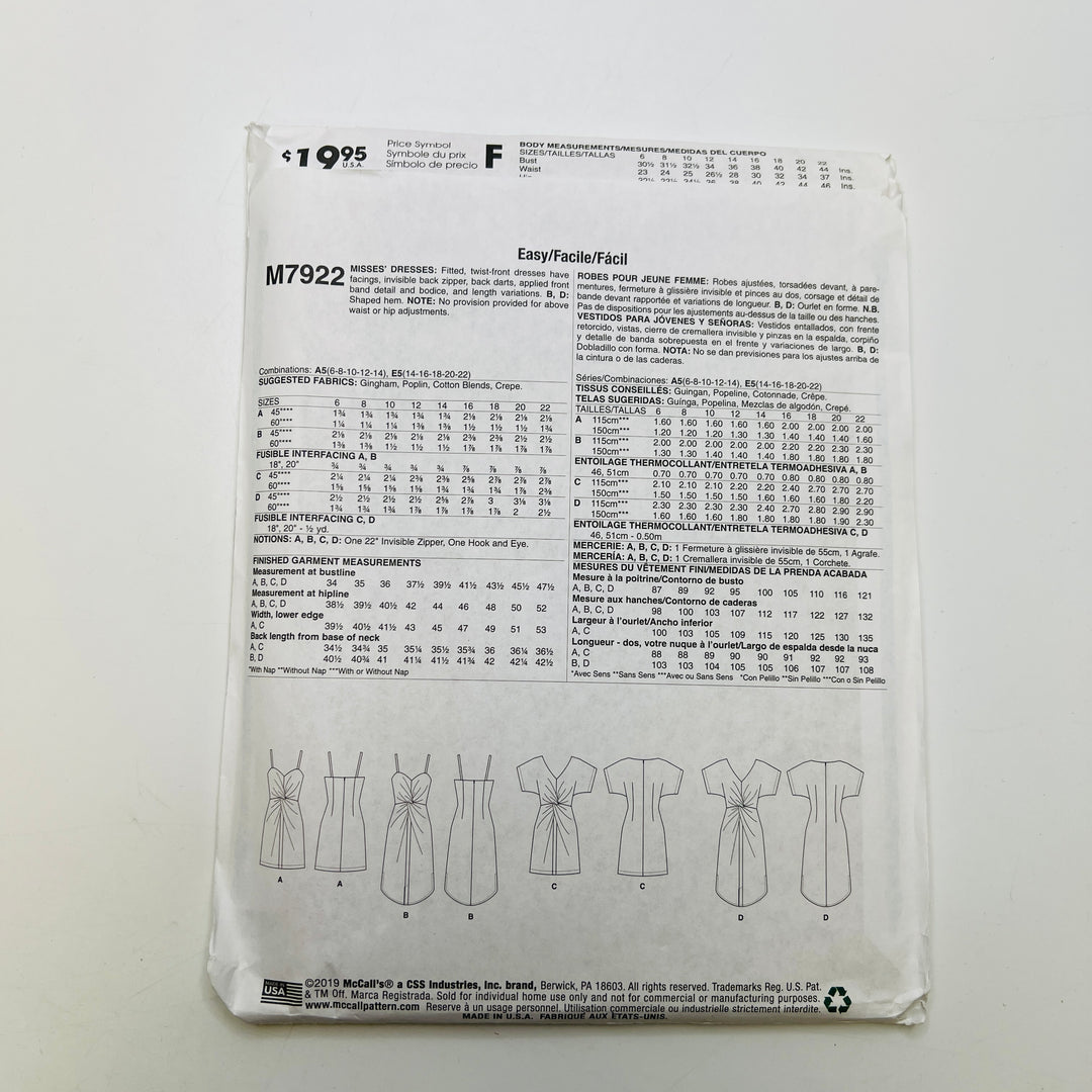 Sewing Pattern - Womenswear - McCall&