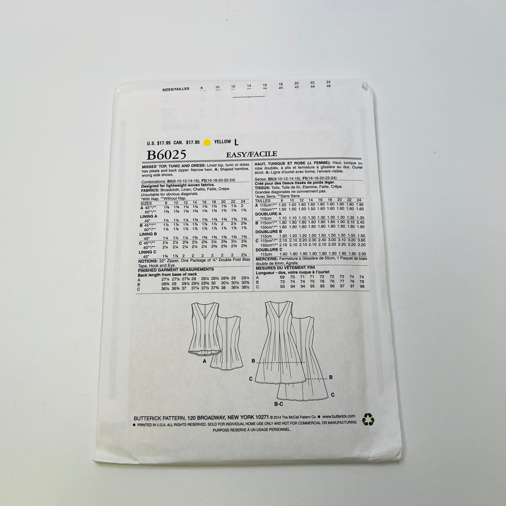 Sewing Pattern - Womenswear - Butterick 6025