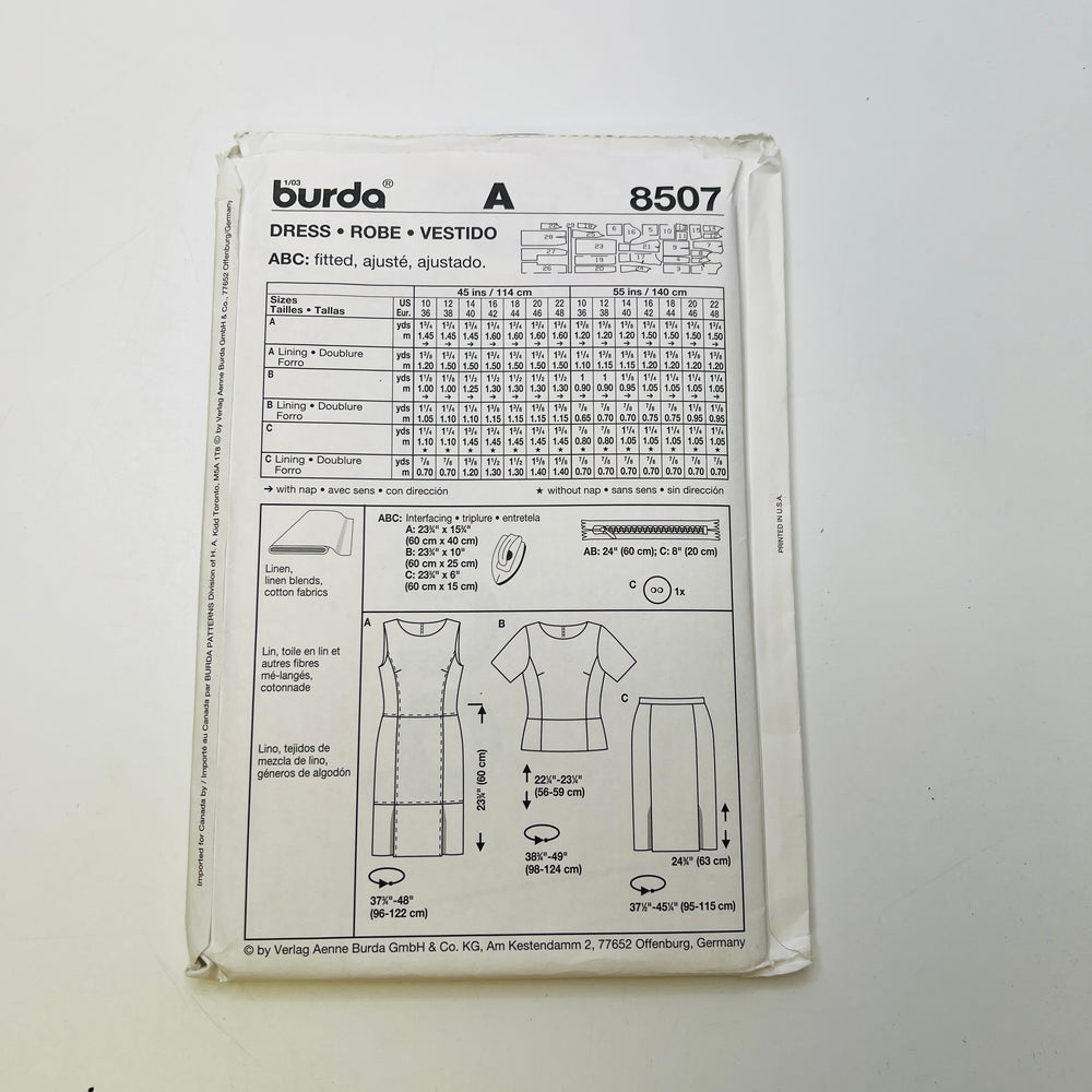 Sewing Pattern - Womenswear - Burda 8507