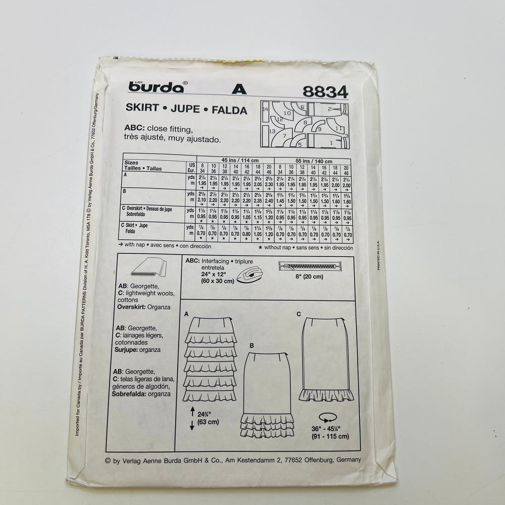 Sewing Pattern - Womenswear - Burda 8834