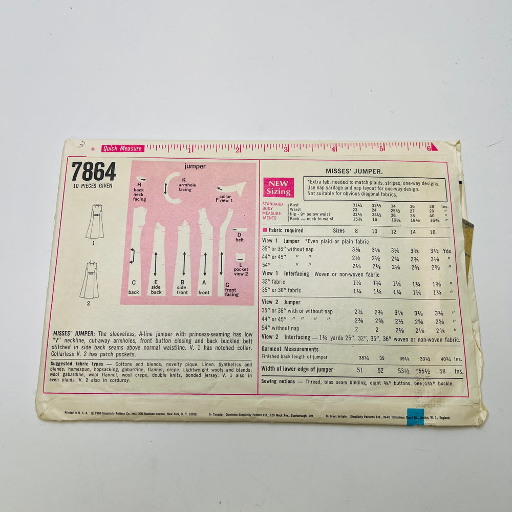 Sewing Pattern - Womenswear - Simplicity 7864