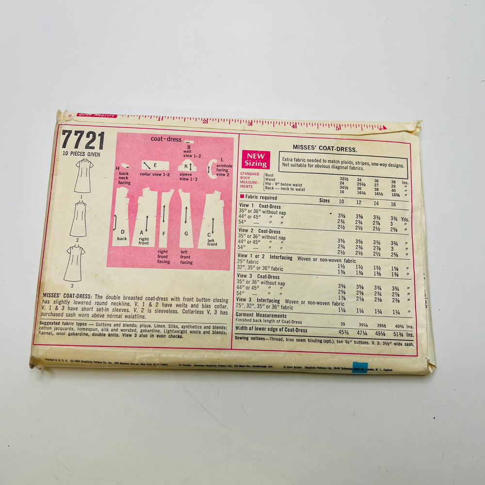 Sewing Pattern - Womenswear - Simplicity 7721