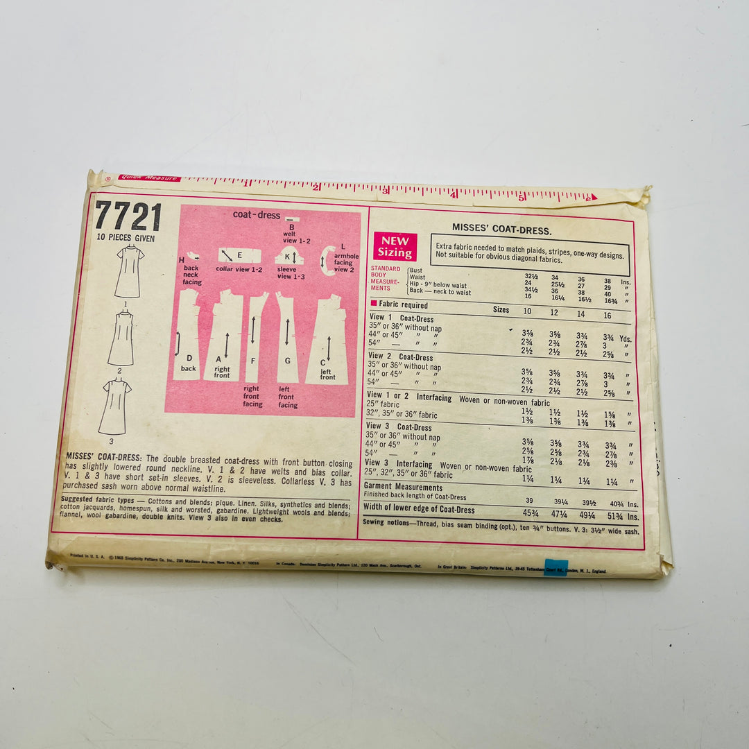 Sewing Pattern - Womenswear - Simplicity 7721