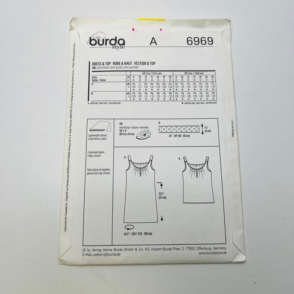 Sewing Pattern - Womenswear - Burda 6969