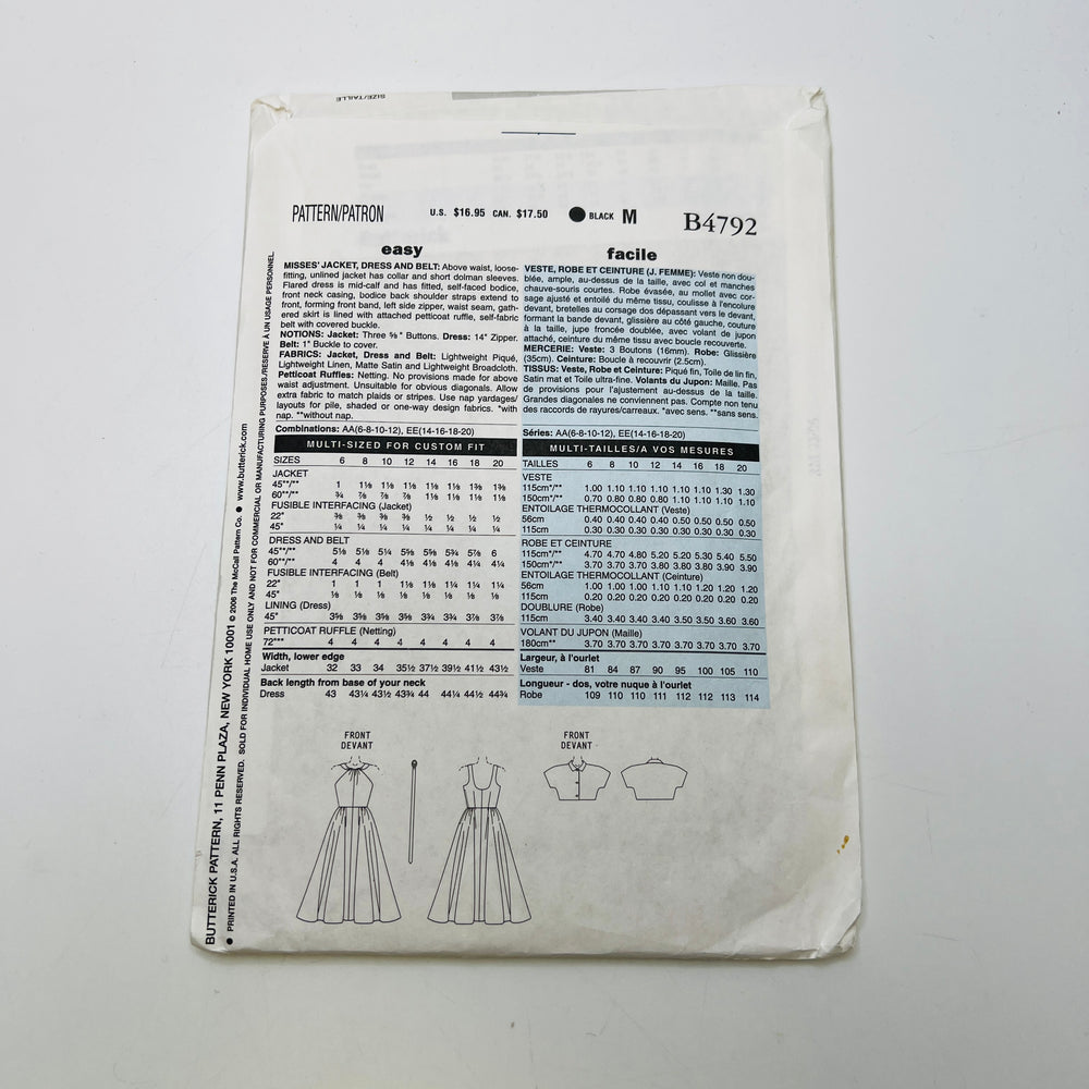 Sewing Pattern - Womenswear - Butterick 4792