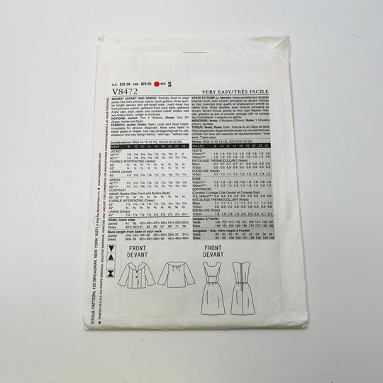 Sewing Pattern - Womenswear - Vogue 8472