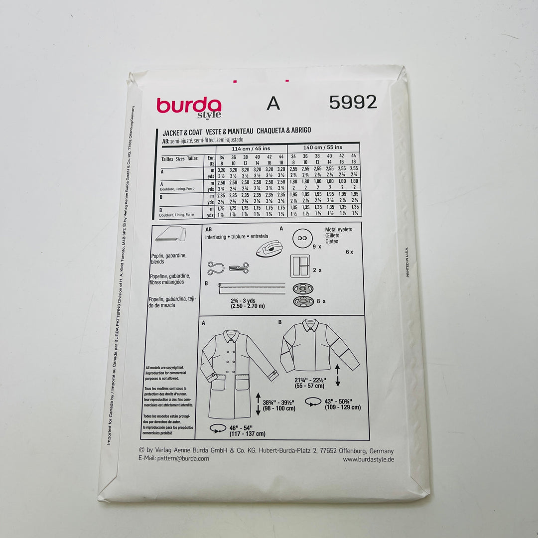 Sewing Pattern - Womenswear - Burda 5992