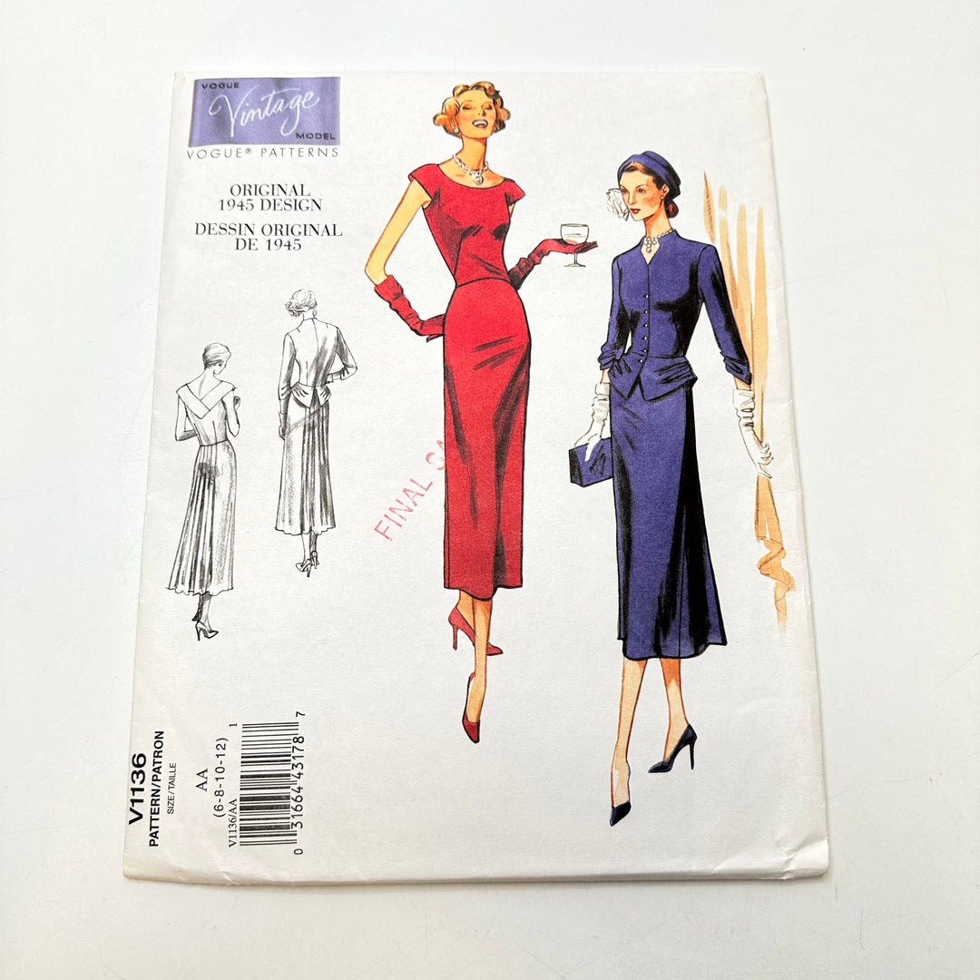 Sewing Pattern - Womenswear - Vogue 1136