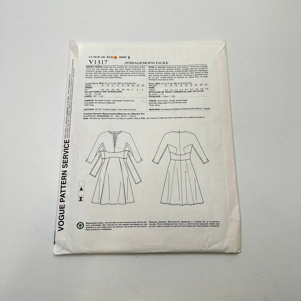 Sewing Pattern - Womenswear - Vogue 1317