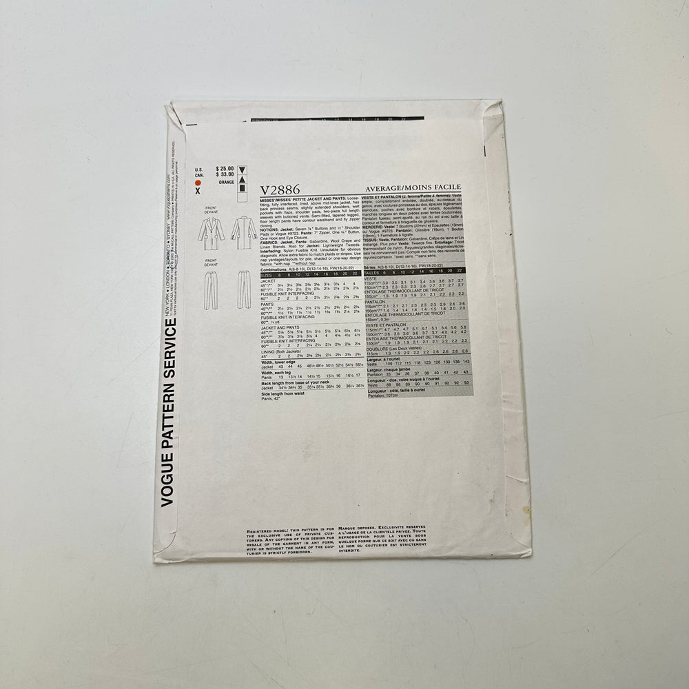 Sewing Pattern - Womenswear - Vogue 2886