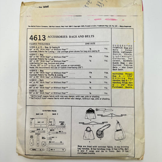 Sewing Pattern - Accessories - McCall&
