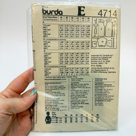 Sewing Pattern - Womenswear - Burda 4714