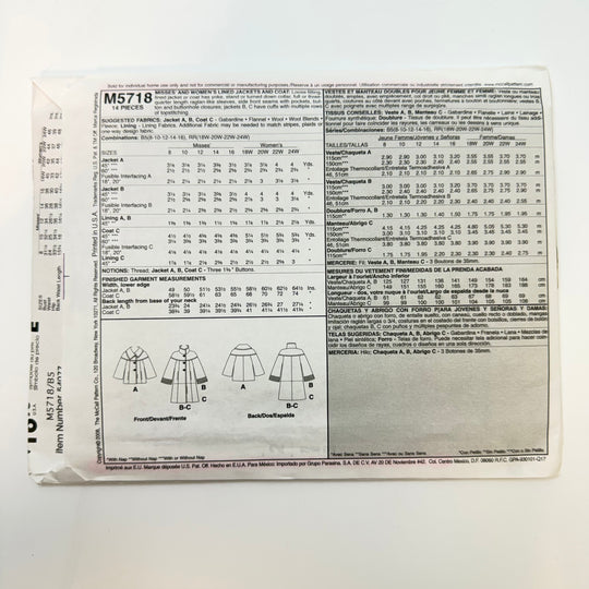Sewing Pattern - Womenswear - McCall&