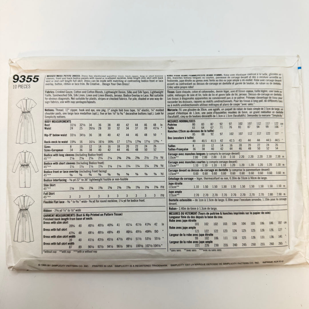 Sewing Pattern - Womenswear - Simplicity 9355
