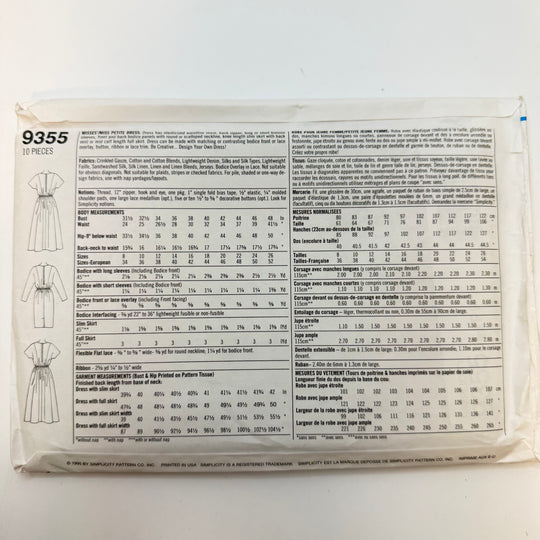 Sewing Pattern - Womenswear - Simplicity 9355