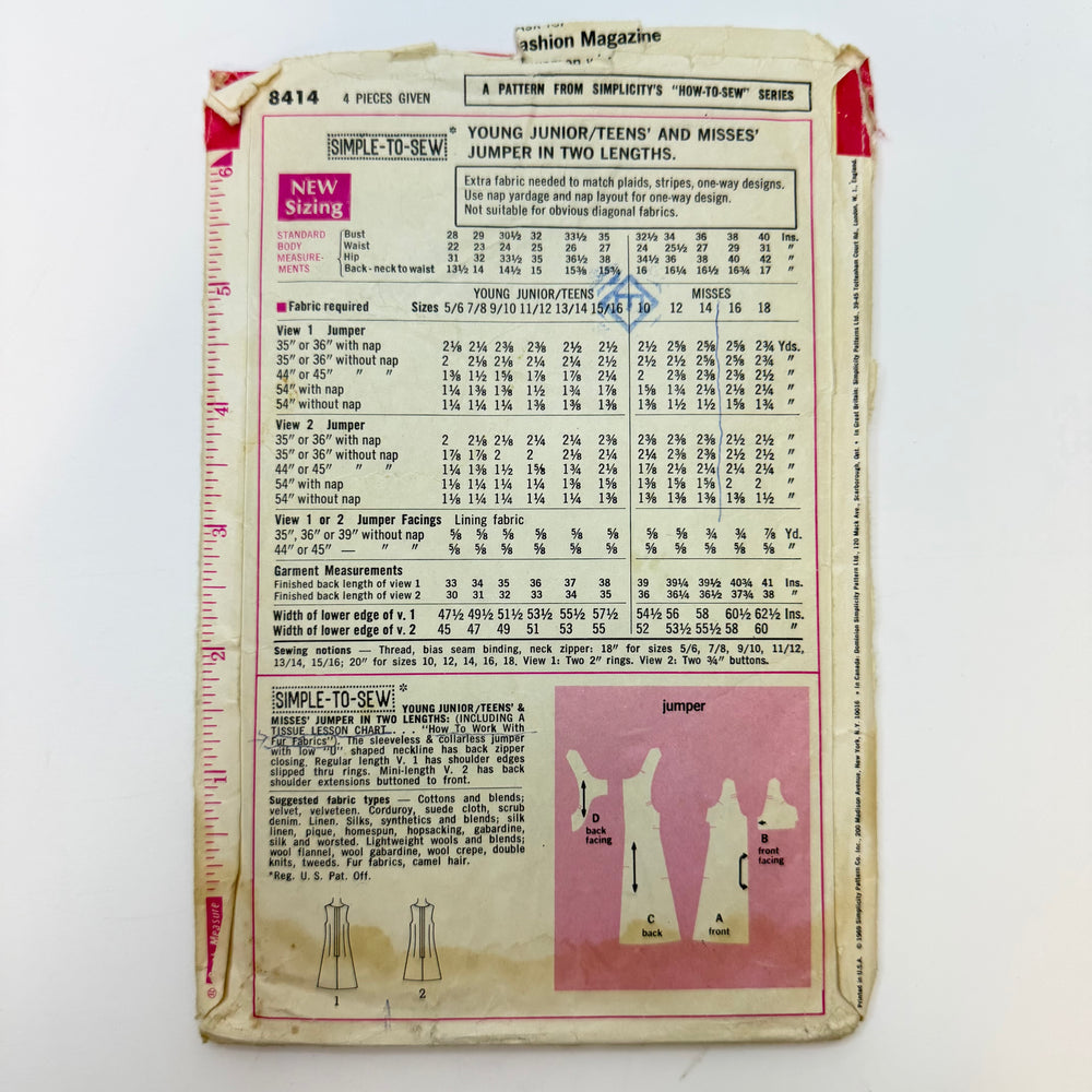 Sewing Pattern - Womenswear - Simplicity 8414