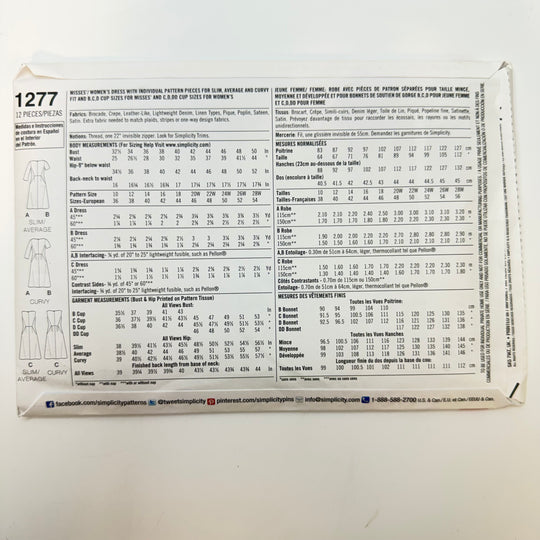 Sewing Pattern - Womenswear - Simplicity 1277