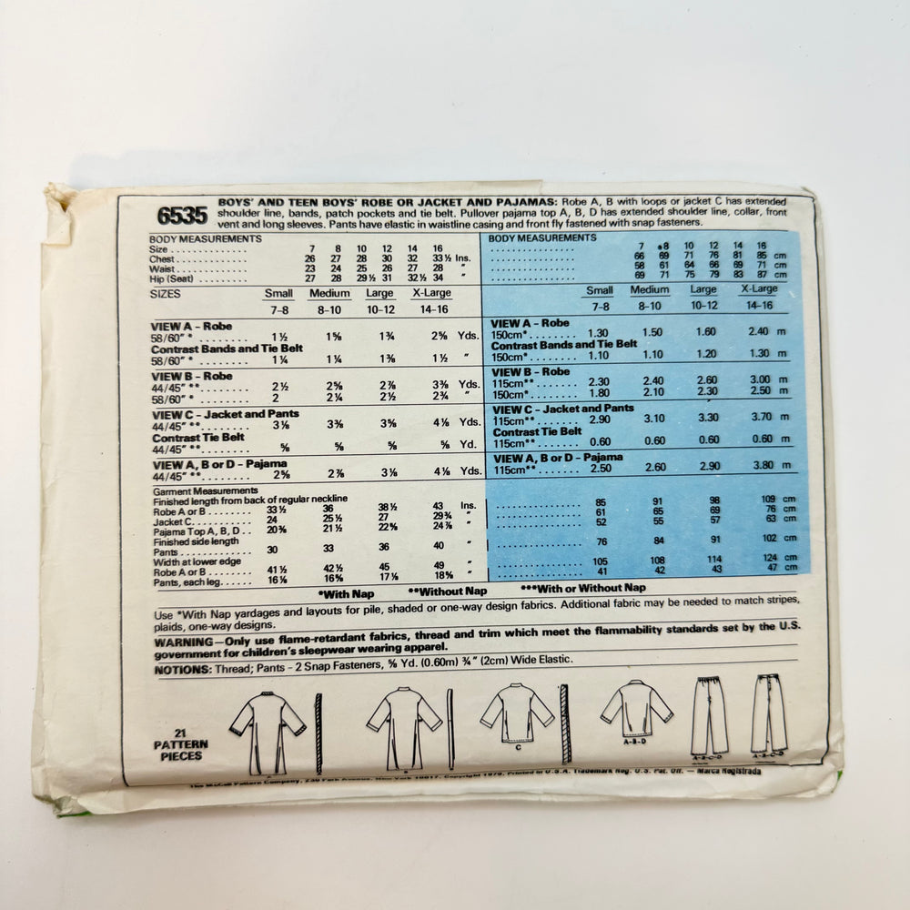 Sewing Pattern - Unisex - McCall's 6535